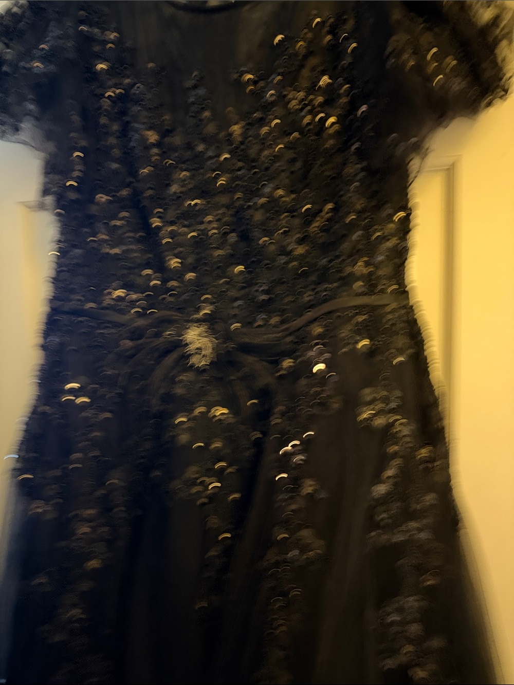 Mac Duggal Black Sequin Tulle Midi Dress - Picture 11 of 11